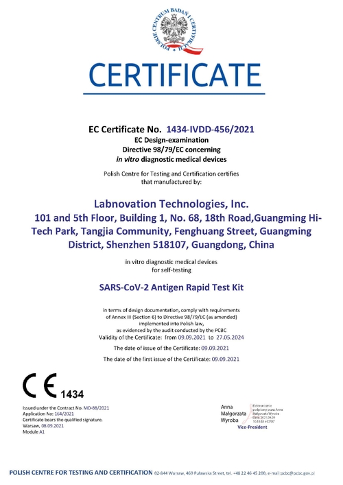 Snelle de Testuitrusting van Antgen van Labnovation gaat SARS-CoV-2 (voor zelf-Test) Gediplomeerd Ce over