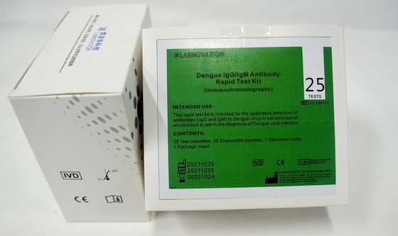 OEM ODM IVD 25 Snelle de Testuitrustingen van IgG IgM van de Testsknokkelkoorts