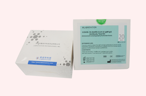 Labnovation coV-19 van de het Lichaamstest van IgG IgM Snelle Antiuitrusting 1 Daling 20ul